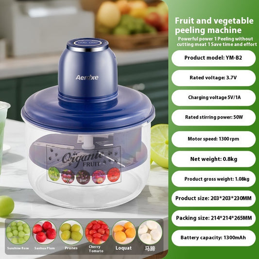 Éplucheur automatique électrique multifruits rechargeable – pèle raisin, pomme, tomate et kiwi sans effort
