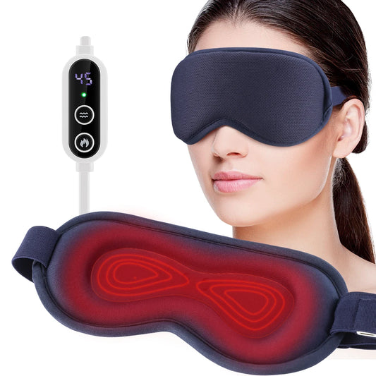 Masque de massage oculaire chauffant & vibrant 3D – anti-fatigue, anti-cernes, sommeil et voyage